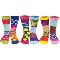 United Oddsocks Damen Socken, 6 Socken Pack - Strumpf, Mottomotive