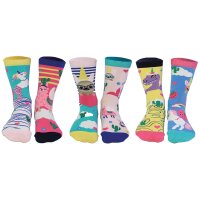 United Oddsocks Damen Socken, 6 Socken Pack - Strumpf, Mottomotive