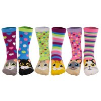 United Oddsocks Damen Socken, 6 Socken Pack - Strumpf, Mottomotive