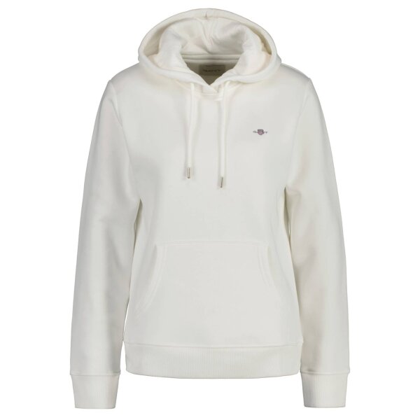 GANT Damen Sweatshirt - REGULAR SHIELD HOODIE, Kapuzen-Pullover, Logo Ecru XS