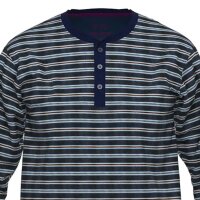 CECEBA Herren Schlafanzug - Pyjama, Baumwollmischung, Rundhals, lang Blau M