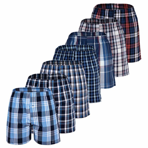 YOURBASICS Jungen Web-Boxershorts, 7er Pack - American Boxer-Shorts, gemustert, Spar-Pack