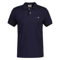 GANT Mens Polo Shirt - SLIM SHIELD PIQUE POLO, short sleeve, button placket, logo