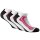 Rohner Basic Unisex Sneaker Sports Socks, 3 pack - Sport, cotton White/Pink 35-38 (2.5-5 UK)