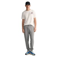 GANT Herren Sweathose - REGULAR SHIELD SWEATPANTS, Jogginghose, Cotton-Mix, Logo Grau 2XL