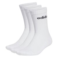 adidas unisex socks, 3-pack - Linear Crew Cushioned, logo, padded, solid color