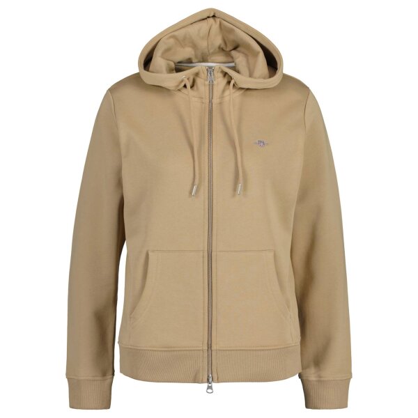 GANT Damen Sweatjacke - REGULAR SHIELD ZIP HOODIE, Kapuzen-Jacke, Logo