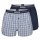BOSS Herren Web-Boxershorts, 2er Pack - Woven Boxer, Karo, Logobund Weiß/Blau M