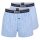 BOSS Herren Web-Boxershorts, 2er Pack - Woven Boxer, Karo, Logobund Hellblau XL