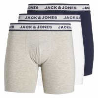 JACK&JONES mens boxer shorts, 3-pack - JACSOLID, stretch cotton, solid colour