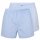 BOSS Herren Web-Boxershorts, 2er Pack - Woven Boxer, kariert, gestreift, Baumwolle Weiß/Blau L