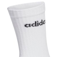adidas unisex socks, 3-pack - Linear Crew Cushioned, logo, padded, solid color Black/Grey/White 40-42