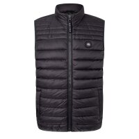 Pepe Jeans mens quilted waistcoat - BALLE GILLET, nylon, stand-up collar, pockets, solid colour Black S (Small)