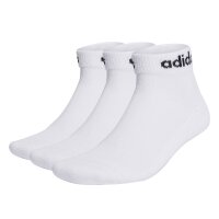 adidas Unisex Quarter Socks, 3-pack - Linear Cushioned Ankle, logo, padded, solid color