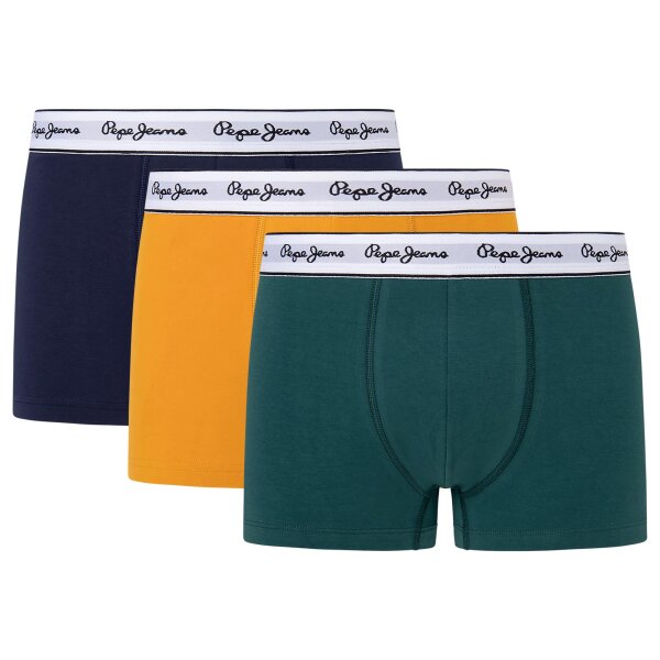 Pepe Jeans mens trunks, 3-pack - SOLID TK, underwear, logo waistband, solid colour