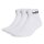 adidas Unisex Quarter Socken, 3er Pack - Linear Cushioned Ankle, Logo, gepolstert, einfarbig Weiß 40-42