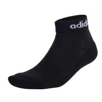 adidas Unisex Quarter Socks, 3-pack - Linear Cushioned Ankle, logo, padded, solid color Black/Grey/White 43-45