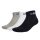 adidas Unisex Quarter Socken, 3er Pack - Linear Cushioned Ankle, Logo, gepolstert, einfarbig Schwarz/Grau/Weiß 43-45