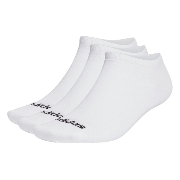 adidas Unisex Sneakersocken, 3er Pack - Thin Linear Low-Cut, dünne Socken, Logo, einfarbig Weiß 37-39