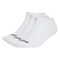 adidas Unisex Sneakersocken, 3er Pack - Thin Linear Low-Cut, dünne Socken, Logo, einfarbig Weiß 37-39