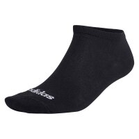 adidas Unisex Sneaker Socks, 3-Pack - Thin Linear Low-Cut, Rhin Socks, Logo, Solid Color Black/Grey/White 37-39
