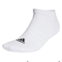 adidas Unisex Sneakersocken, 3er Pack - Cushioned Low-Cut, Logo, gepolstert, einfarbig Weiß 40-42