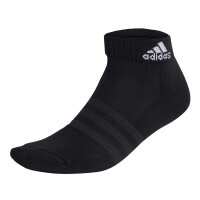 adidas Unisex Quarter Socken, 3er Pack - Cushioned Sportswear Ankle, Logo, gepolstert, einfarbig Schwarz/Grau/Weiß 46-48