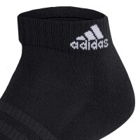 adidas Unisex Quarter Socks, 3-pack - Cushioned Sportswear Ankle, logo, padded, solid color Black/Grey/White 46-48