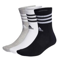adidas Unisex Socken, 3er Pack - 3-Streifen Cushioned Crew, Logo, Streifen, gepolstert
