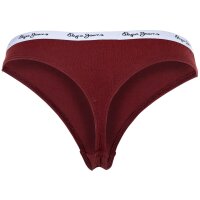 Pepe Jeans Damen Strings, 3er Pack- CLASSIC THONG AO, Allover-Logo, Unterwäsche, Polyester, Logobund Weiß/Rot L