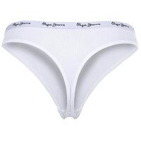 Pepe Jeans womens thongs, 3-pack- CLASSIC THONG AO, all-over logo, underwear, polyester, logo waistband White/Red L (Large)