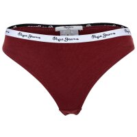 Pepe Jeans Damen Strings, 3er Pack- CLASSIC THONG AO, Allover-Logo, Unterwäsche, Polyester, Logobund Weiß/Rot S