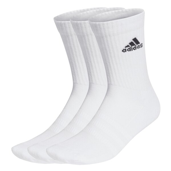 adidas Unisex Socks, 3-pack - 3-Stripes Cushioned Crew, Logo, Stripe, Cushioned White 46-48