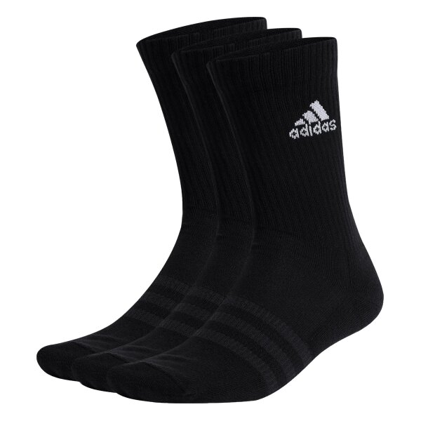 adidas Unisex Socks, 3-pack - 3-Stripes Cushioned Crew, Logo, Stripe, Cushioned Black 37-39