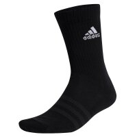adidas Unisex Socken, 3er Pack - Cushioned Crew, Logo, gepolstert, einfarbig Schwarz 46-48