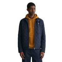 GANT Mens Quilted Jacket - QUILTED WINDCHEATER, Zip, Stand-up Collar, Logo Blue M (Medium)