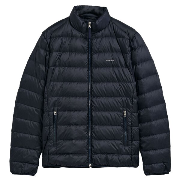 GANT Mens Quilted Jacket - LIGHT PADDED JACKET, zip, stand-up collar, logo Blue S (Small)