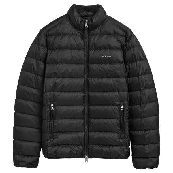GANT Herren Daunen-Steppjacke - LIGHT DOWN JACKET, Reißverschluss, Stehkragen Schwarz S