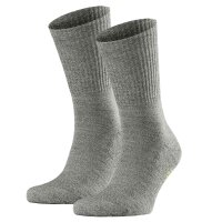 FALKE Unisex Sportsocken 2er Pack - Walkie Light, Trekking- und Wanderstrumpf, Unifarben #1 Grau 37-38