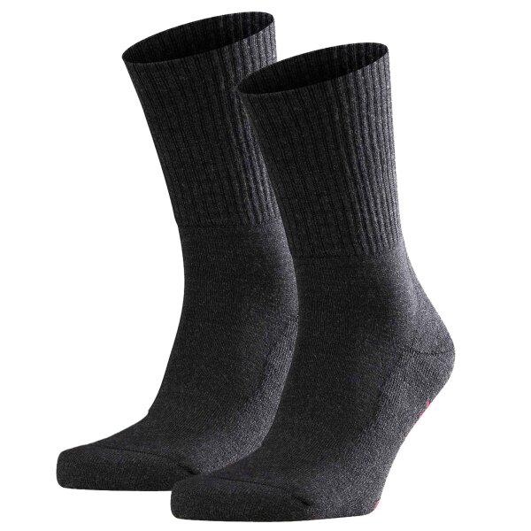 FALKE Unisex Sportsocken 2er Pack - Walkie Light, Trekking- und Wanderstrumpf, Unifarben #1 Anthrazit 37-38