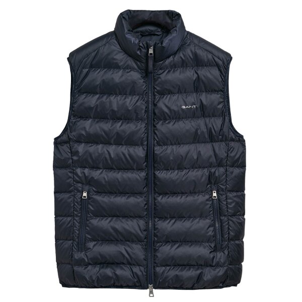 GANT Mens Down Quilted Jacket - LIGHT DOWN JACKET, zip, stand-up collar Blue 2XL (XX-Large)