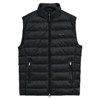 GANT Herren Daunen-Steppweste - LIGHT DOWN VEST, Reißverschluss, Stehkragen Schwarz S