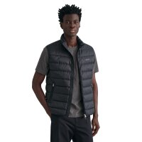 GANT Herren Daunen-Steppweste - LIGHT DOWN VEST, Reißverschluss, Stehkragen Schwarz S