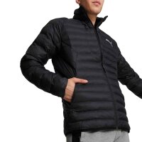PUMA Mens Quilted Jacket - PackLITE Primaloft Jacket, Polyamide, Stand-up Collar, Pockets, Logo, solid color Black M (Medium)