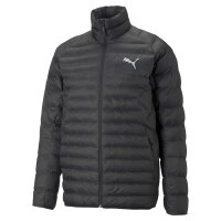 PUMA Mens Quilted Jacket - PackLITE Primaloft Jacket, Polyamide, Stand-up Collar, Pockets, Logo, solid color Black M (Medium)