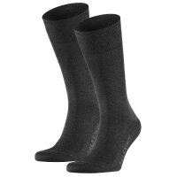 FALKE Herren Socken 2er Pack - Cool 24/7, Businessstrumpf, Kurzstrumpf, Uni #1 Anthrazit 41-42