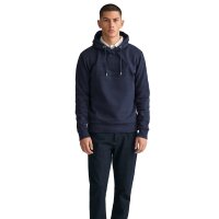 GANT Herren Hoodie - REGULAR TONAL SHIELD HOODIE, Kapuzen-Sweatshirt, Logo Blau L