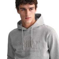 GANT Mens Hoodie - REGULAR TONAL SHIELD HOODIE, hooded sweatshirt, logo Grey L (Large)