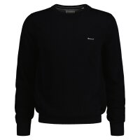 GANT mens pique knit jumper, round neck - COTTON PIQUE C-NECK, cotton Black M (Medium)