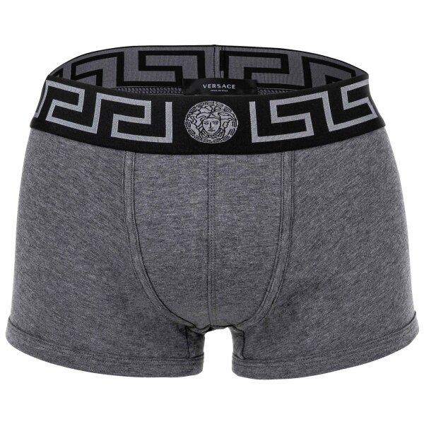 VERSACE Mens Boxer Shorts - TOPEKA, Stretch Cotton, Solid Color Grey/Black/Silver M (Medium)